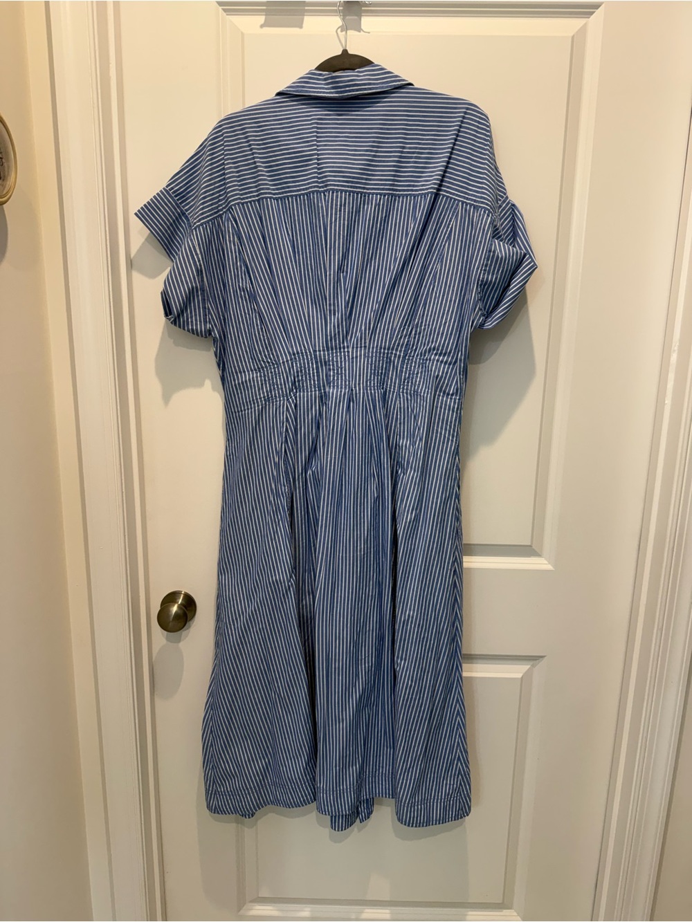 Anthropologie Blue and White Striped Midi Shirt Dress - Picture 2 of 5